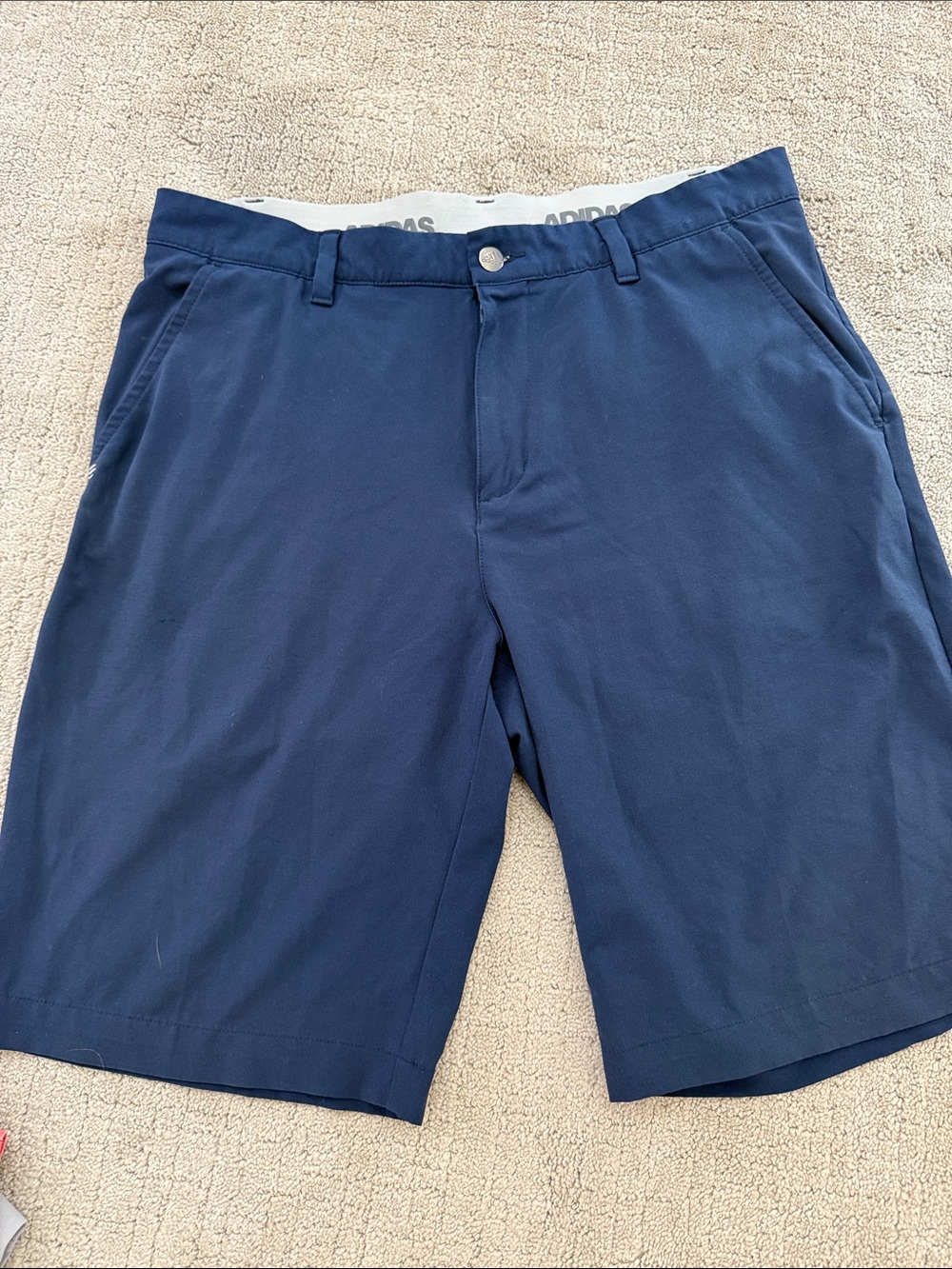 adidas Men's Navy Flat-Front Golf Shorts